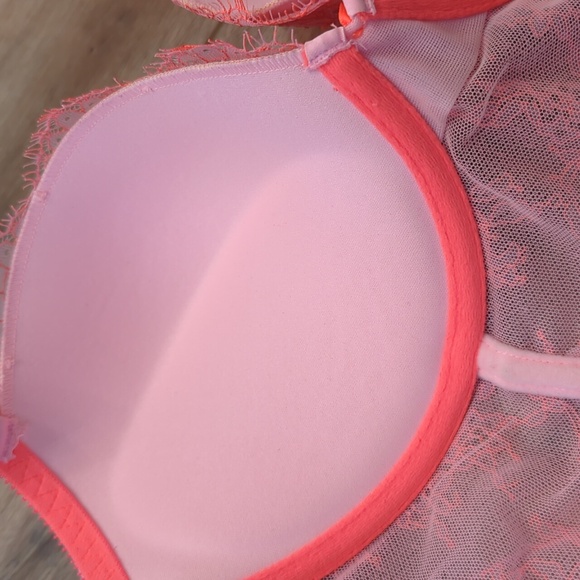 Victoria's Secret Neon Pink Push-Up Bra/Bustier/Corset Top, 34DD - Picture 8 of 8